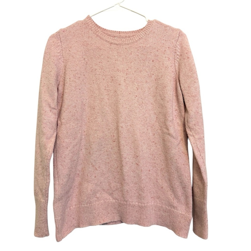 2/$30 LOFT Blush Pink Speckled Sweater Size Small Crewneck Lightweight Knit
